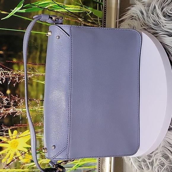 Furla Metropolis Studded Leather Flap Crossbody Bag in Periwinkle Blue – Leather - Picture 3 of 14